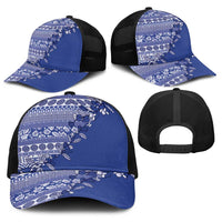 Fiji Marau na Kerisimasi Baseball Net Cap Blue Tagimoucia Tapa Masi Tribal LT9 - Polynesian Pride
