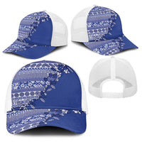 Fiji Marau na Kerisimasi Baseball Net Cap Blue Tagimoucia Tapa Masi Tribal LT9 - Polynesian Pride