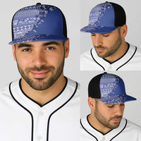 Fiji Marau na Kerisimasi Baseball Net Cap Blue Tagimoucia Tapa Masi Tribal LT9 - Polynesian Pride