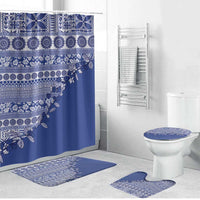 Fiji Marau na Kerisimasi Bathroom Set Blue Tagimoucia Tapa Masi Tribal - Polynesian Pride