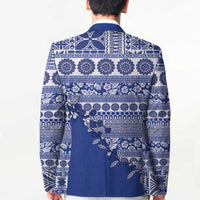 Fiji Marau na Kerisimasi Blazer Blue Tagimoucia Tapa Masi Tribal - Polynesian Pride