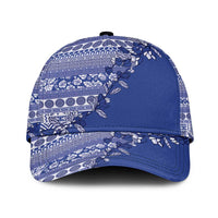 Fiji Marau na Kerisimasi Classic Cap Blue Tagimoucia Tapa Masi Tribal LT9 Universal Fit Blue - Polynesian Pride