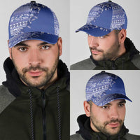 Fiji Marau na Kerisimasi Classic Cap Blue Tagimoucia Tapa Masi Tribal LT9 - Polynesian Pride