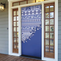 Fiji Marau na Kerisimasi Door Cover Blue Tagimoucia Tapa Masi Tribal - Polynesian Pride