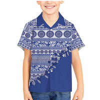 Fiji Marau na Kerisimasi Family Matching Mermaid Dress and Hawaiian Shirt Blue Tagimoucia Tapa Masi Tribal - Polynesian Pride