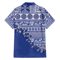 Fiji Marau na Kerisimasi Family Matching Summer Maxi Dress and Hawaiian Shirt Blue Tagimoucia Tapa Masi Tribal - Polynesian Pride