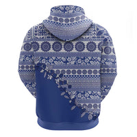 Fiji Marau na Kerisimasi Hoodie Blue Tagimoucia Tapa Masi Tribal - Polynesian Pride