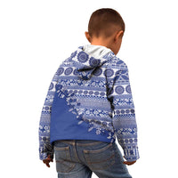 Fiji Marau na Kerisimasi Kid Hoodie Blue Tagimoucia Tapa Masi Tribal - Polynesian Pride