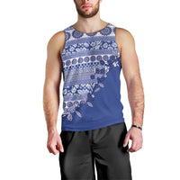 Fiji Marau na Kerisimasi Men Tank Top Blue Tagimoucia Tapa Masi Tribal LT9 - Polynesian Pride