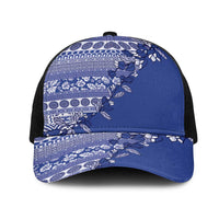 Fiji Marau na Kerisimasi Mesh Trucker Cap Blue Tagimoucia Tapa Masi Tribal LT9 One Size Black Blue - Polynesian Pride