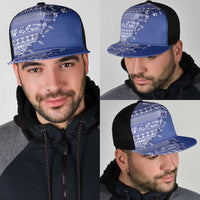 Fiji Marau na Kerisimasi Mesh Trucker Cap Blue Tagimoucia Tapa Masi Tribal LT9 - Polynesian Pride