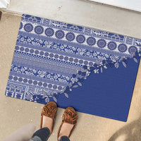 Fiji Marau na Kerisimasi Rubber Doormat Blue Tagimoucia Tapa Masi Tribal LT9 - Polynesian Pride