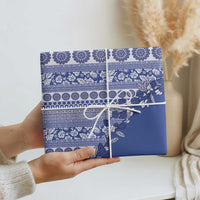Fiji Marau na Kerisimasi Wrapping Paper Blue Tagimoucia Tapa Masi Tribal LT9 - Polynesian Pride