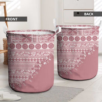 Fiji Marau na Kerisimasi Laundry Basket Dusty Rose Tagimoucia Tapa Masi Tribal LT9 - Polynesian Pride