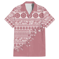 Fiji Marau na Kerisimasi Family Matching Mermaid Dress and Hawaiian Shirt Dusty Rose Tagimoucia Tapa Masi Tribal - Polynesian Pride