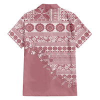 Fiji Marau na Kerisimasi Family Matching Mermaid Dress and Hawaiian Shirt Dusty Rose Tagimoucia Tapa Masi Tribal - Polynesian Pride