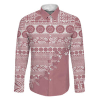 Fiji Marau na Kerisimasi Family Matching Short Sleeve Bodycon Dress and Hawaiian Shirt Dusty Rose Tagimoucia Tapa Masi Tribal - Polynesian Pride
