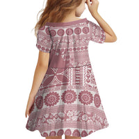 Fiji Marau na Kerisimasi Family Matching Tank Maxi Dress and Hawaiian Shirt Dusty Rose Tagimoucia Tapa Masi Tribal - Polynesian Pride