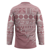 Fiji Marau na Kerisimasi Hockey Jersey Dusty Rose Tagimoucia Tapa Masi Tribal - Polynesian Pride