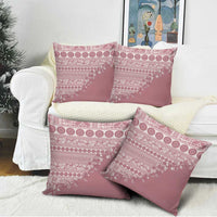 Fiji Marau na Kerisimasi Pillow Cover Dusty Rose Tagimoucia Tapa Masi Tribal - Polynesian Pride