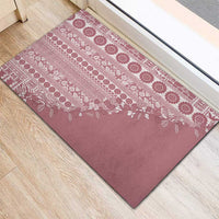 Fiji Marau na Kerisimasi Rubber Doormat Dusty Rose Tagimoucia Tapa Masi Tribal LT9 - Polynesian Pride