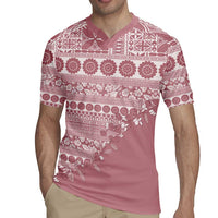 Fiji Marau na Kerisimasi Rugby Jersey Dusty Rose Tagimoucia Tapa Masi Tribal - Polynesian Pride