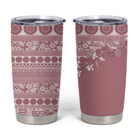 Fiji Marau na Kerisimasi Tumbler Cup Dusty Rose Tagimoucia Tapa Masi Tribal - Polynesian Pride