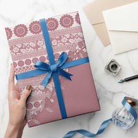 Fiji Marau na Kerisimasi Wrapping Paper Dusty Rose Tagimoucia Tapa Masi Tribal LT9 - Polynesian Pride