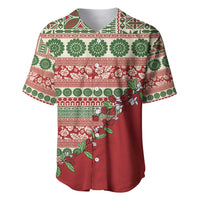 Fiji Marau na Kerisimasi Baseball Jersey Red Tagimoucia Tapa Masi Tribal LT9 Red - Polynesian Pride