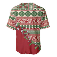 Fiji Marau na Kerisimasi Baseball Jersey Red Tagimoucia Tapa Masi Tribal LT9 - Polynesian Pride