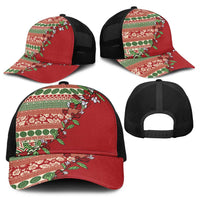 Fiji Marau na Kerisimasi Baseball Net Cap Red Tagimoucia Tapa Masi Tribal LT9 - Polynesian Pride