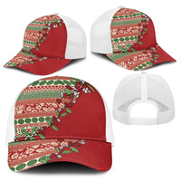 Fiji Marau na Kerisimasi Baseball Net Cap Red Tagimoucia Tapa Masi Tribal LT9 - Polynesian Pride