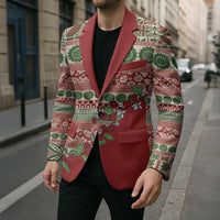 Fiji Marau na Kerisimasi Blazer Red Tagimoucia Tapa Masi Tribal - Polynesian Pride