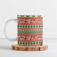 Fiji Marau na Kerisimasi Ceramic Mug Red Tagimoucia Tapa Masi Tribal - Polynesian Pride