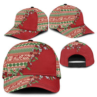 Fiji Marau na Kerisimasi Classic Cap Red Tagimoucia Tapa Masi Tribal LT9 - Polynesian Pride