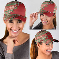 Fiji Marau na Kerisimasi Classic Cap Red Tagimoucia Tapa Masi Tribal LT9 - Polynesian Pride