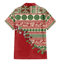 Fiji Marau na Kerisimasi Family Matching Mermaid Dress and Hawaiian Shirt Red Tagimoucia Tapa Masi Tribal - Polynesian Pride