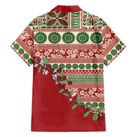 Fiji Marau na Kerisimasi Family Matching Puletasi and Hawaiian Shirt Red Tagimoucia Tapa Masi Tribal - Polynesian Pride