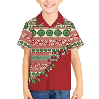 Fiji Marau na Kerisimasi Family Matching Puletasi and Hawaiian Shirt Red Tagimoucia Tapa Masi Tribal - Polynesian Pride