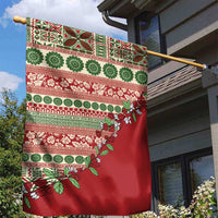 Fiji Marau na Kerisimasi Garden Flag Red Tagimoucia Tapa Masi Tribal - Polynesian Pride