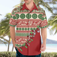 Fiji Marau na Kerisimasi Hawaiian Shirt Red Tagimoucia Tapa Masi Tribal - Polynesian Pride