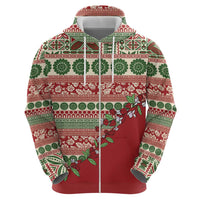 Fiji Marau na Kerisimasi Hoodie Red Tagimoucia Tapa Masi Tribal - Polynesian Pride