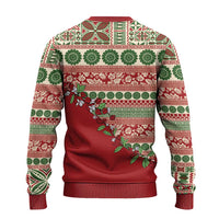 Fiji Marau na Kerisimasi Ugly Christmas Sweater Red Tagimoucia Tapa Masi Tribal - Polynesian Pride