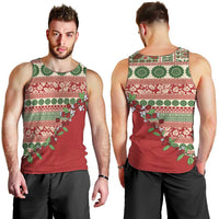 Fiji Marau na Kerisimasi Men Tank Top Red Tagimoucia Tapa Masi Tribal LT9 - Polynesian Pride