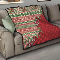 Fiji Marau na Kerisimasi Quilt Red Tagimoucia Tapa Masi Tribal - Polynesian Pride