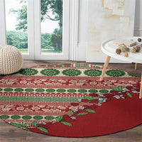 Fiji Marau na Kerisimasi Round Carpet Red Tagimoucia Tapa Masi Tribal - Polynesian Pride