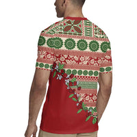 Fiji Marau na Kerisimasi Rugby Jersey Red Tagimoucia Tapa Masi Tribal LT9 - Polynesian Pride