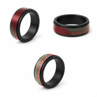 Fiji Marau na Kerisimasi Spinner Ring Red Tagimoucia Tapa Masi Tribal - Polynesian Pride