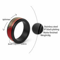 Fiji Marau na Kerisimasi Spinner Ring Red Tagimoucia Tapa Masi Tribal - Polynesian Pride