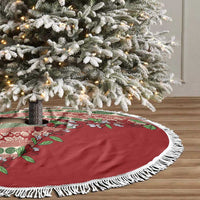 Fiji Marau na Kerisimasi Tree Skirt Red Tagimoucia Tapa Masi Tribal LT9 - Polynesian Pride
